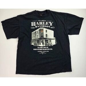 Harley Davidson Warr's London 1996 Vintage T-Shirt Rare Motorcycle Tee Men's XL
